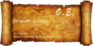 Orendt Erika névjegykártya